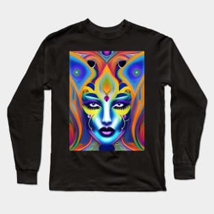 Catgirl DMTfied (6) - Trippy Psychedelic Art Long Sleeve T-Shirt